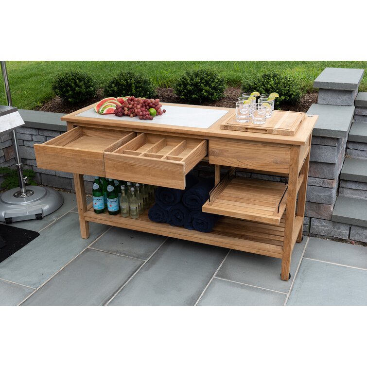 Teak outdoor buffet deals cabinet